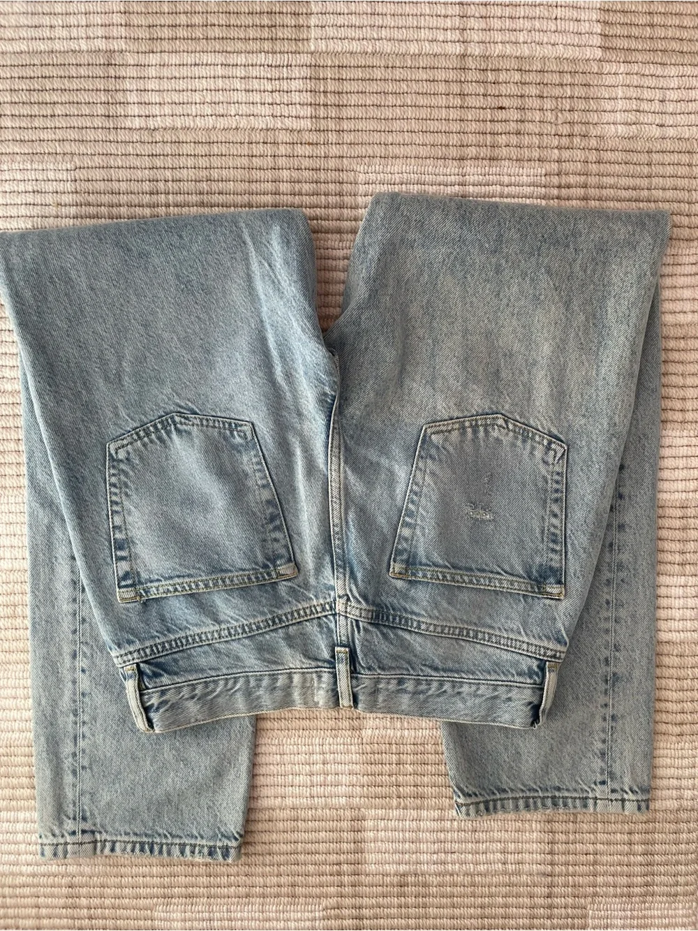 We The Free Light Blue Ripped Straight Leg Jeans